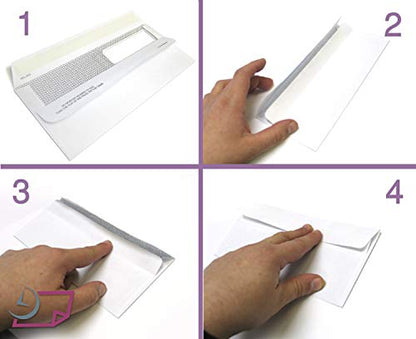 NextDayLabels #8 Double Window Check Envelopes - 100 Pack Ready-Seal Business Envelopes with Security Tint - Self-Sealing Envelopes with Window for Laser Printed Checks - Made in USA - size: #8 Envelope-100 Pack