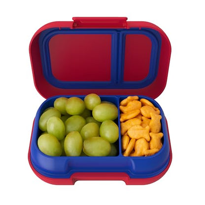 Bentgo Kids Snack Leak-Proof 2 Compartment Bento-Style Container | For Snacks & Small Meals, Easy-Open Latch, Dishwasher Safe, BPA-Free for School, Daycare, & Sports, Ages 3+ (Red/Royal) - color: Red/Royal
