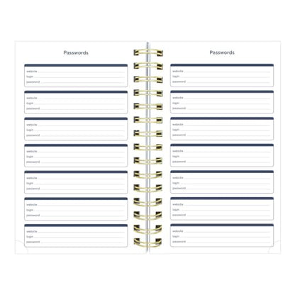 Blueline® Essential Academic Daily/Monthly Planner, August 2025 to July 2026, Gold Twin-Wire Binding, Poly Cover, 8" x 5", Under the Sea Design, Waves (CA214PH.02-26)