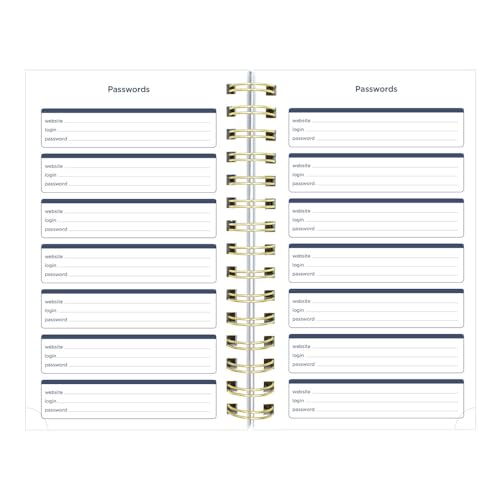 Blueline® Essential Academic Daily/Monthly Planner, August 2025 to July 2026, Twin-Wire Binding, Poly Cover, 8" x 5", Blossom Design, White (CA214PG.01-26)