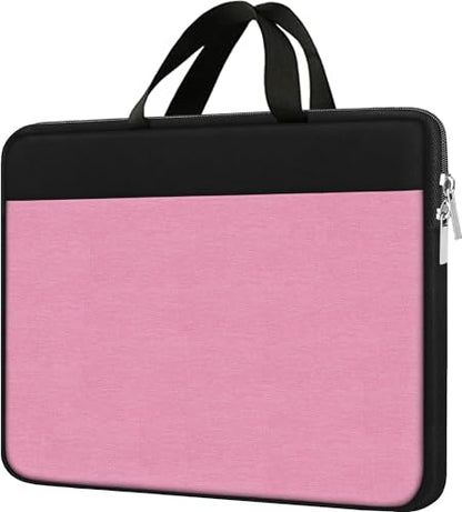 Laptop Case 15.6 inch, Travel Laptop Sleeve Bag Handbag Shockproof Protective Computer Cover Carrying Bag Briefcase for 15" 15.6" HP Asus Acer Dell Lenovo Laptop Notebook Ultrabook, (Black/Pink) - color: Pink, size: 15.6 inch