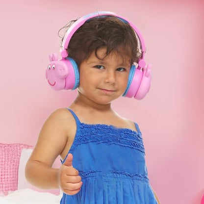Peppa Pig - Kids Bluetooth Headphones, Wireless & Wired Over-Ear Headphones with Safe Volume, Adjustable Headband, Rechargeable Battery & Stereo Sound – Perfect for School, Home, & Travel - color: Peppa Pig