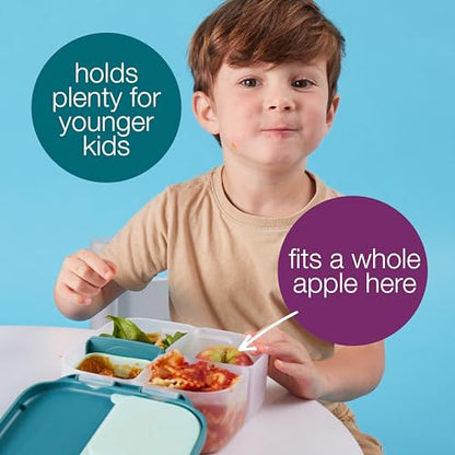 b.box Mini Lunch Box Kids | 4.25 Cup Leak Proof Bento Box for Kids Ages 3+ | 3 Compartment Snack Containers, School Lunch Container, Dishwasher Safe, BPA-Free, PFAS-Free - Lemon Twist - color: Lemon Twist, size: 1-pack