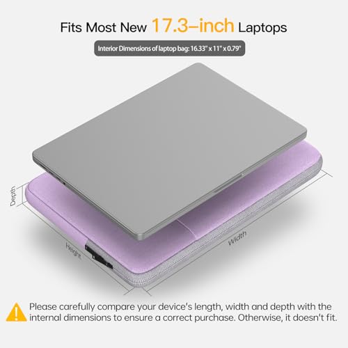 17 inch Laptop Sleeve Case for HP 17.3 Laptop, Pavilion 17, Envy 17, OmniBook 7, ASUS Vivobook 17, Dell Inspiron 17, Lenovo IdeaPad 17.3, 17.3 in Computer Carrying Bag(Purple) - color: Purple, size: 17.3 inch