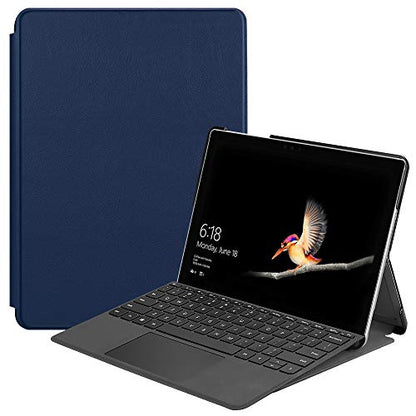 Gylint Case for Surface Go 4 2023 /Go 3 2021 /Go 2 2020 /Surface Go 2018, Slim Fit Leather Smart Case Cover with Pencel Holder for Microsoft Surface Go Navy Blue - color: Navy Blue