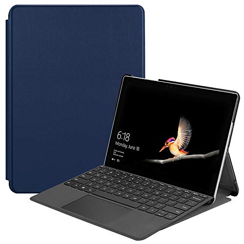 Gylint Case for Surface Go 4 2023 /Go 3 2021 /Go 2 2020 /Surface Go 2018, Slim Fit Leather Smart Case Cover with Pencel Holder for Microsoft Surface Go Navy Blue - color: Navy Blue