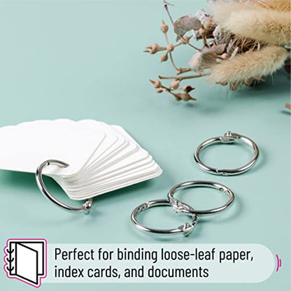 Mr. Pen- Loose Leaf Binder Ring, 50 Pack, 1 Inch | Loose Leaf Binder Book Rings Bulk for Books and Index Cards, Scrapbook, Keychains, School, Home, Office, Silver - color: Silver, size: 1", 50 Pack