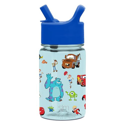 Simple Modern Disney Kids Water Bottle Plastic BPA-Free Tritan Cup with Leak Proof Straw Lid | Reusable and Durable for Toddlers, Girls and Boys | Summit Collection | 12oz, Pixar Pals - color: Disney: Pixar Pals, style: Straw Lid | 12oz