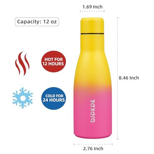 BJPKPK 12oz Water Bottles Stainless Steel Double Wall Vacuum Insulated Small Water Bottles for Travel,Rainbow - color: Rainbow, size: 12 Ounces