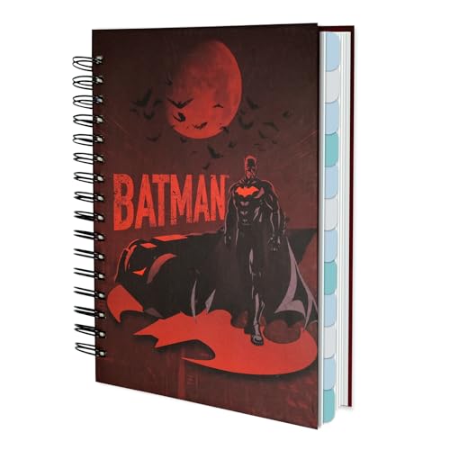 Batman Academic Planner, Superhero Weekly Monthly Daily Agenda, Custom Date Organizer for Time Management, Spiral Bound Notebook with Colorful Tabs, Datebooks for Reward School Teacher (Red) - color: Red