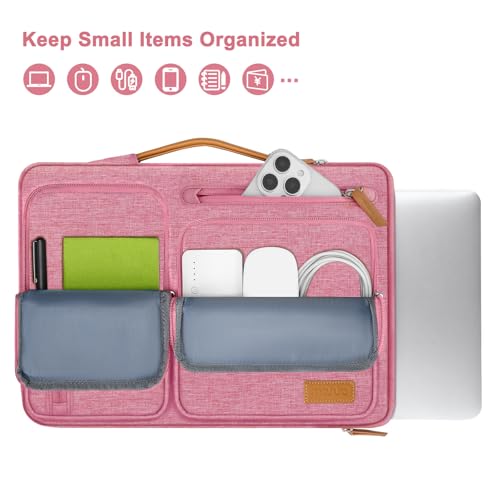 MOSISO 360 Protective Laptop Case 16 inch, 15-15.6 inch Laptop Sleeve | Compatible with MacBook Pro 16, HP Acer Dell Lenovo ASUS, Side Open Carrying Case with 4 Zipper Pockets, Dusty Rose - color: Dusty Rose, size: 16 inch