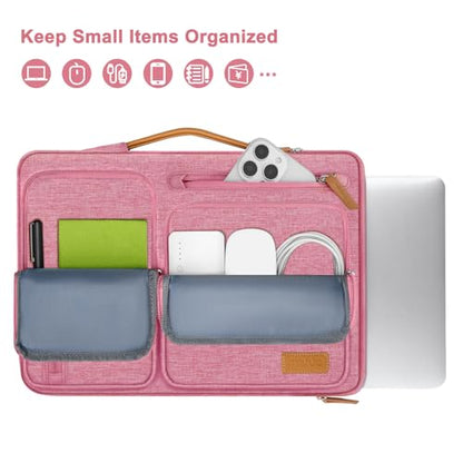 MOSISO 360 Protective Laptop Case 16 inch, 15-15.6 inch Laptop Sleeve | Compatible with MacBook Pro 16, HP Acer Dell Lenovo ASUS, Side Open Carrying Case with 4 Zipper Pockets, Dusty Rose - color: Dusty Rose, size: 16 inch