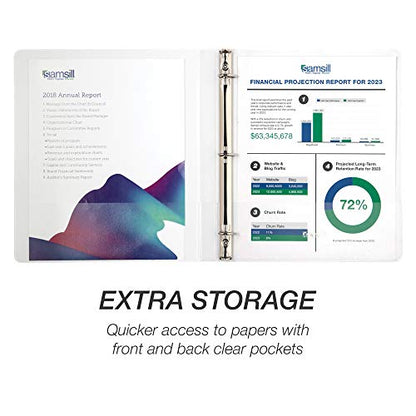 Samsill Durable 0.5 inch 3 Ring Binder, D Ring Binder, 100% Recycled Chipboard, White - color: White, size: 1 Pack, style: 0.5 Inch