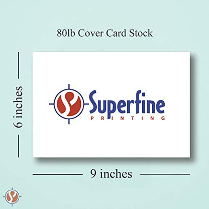 Blank Index Flash Note Cards | 80lb Heavyweight Thick White Cover Stock. 100 Cards Per Pack | 6 x 9 - size: 6 x 9