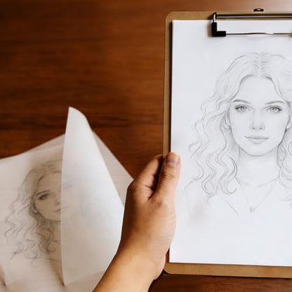 Tracing Paper 8.5x11 inch, 100 Sheets Transparent Vellum Paper for Tracing Pads, 32lb/50gsm Translucent Tracing Paper for Pencil, Marker and Ink，Trace Images, Sketch, Preliminary Drawing, Overlays.