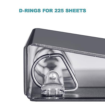 3 Ring Binder 1 Inch, ViVin Sturdy 1"-Slant D Ring Binder with 2 Interior Pockets, Clear View Cover, PVC-Free, Fits 225 Sheets of US Letter Size Paper (12 Pack, Black) - color: Black, size: 1 Inch, style: 12 Pack