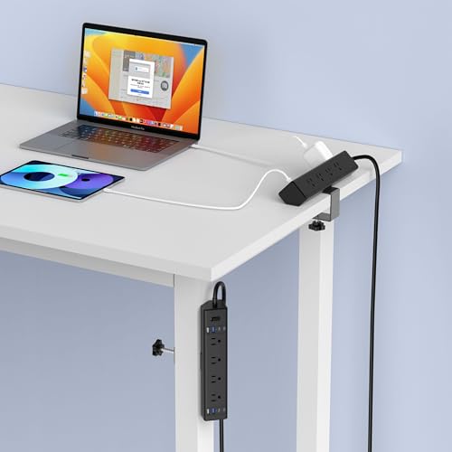Jgstkcity Desk Clamp Power Strip 40W USB C,8 Outlets,8 USB,6FT,Black | 40W Fast Charging Station,4 USB-C,4 USB-A,Furniture Nightstand Edge Mount Surge Protector, Fits 1.9" Tabletop Edge - color: Black, size: 6FT Length