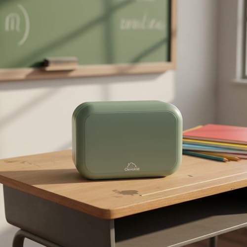 Bento Midi Lunch Box with carrying handle – 4 No-Mix Compartments | Microwave & Dishwasher Safe,Removable Tray | 900ML OZ (Green Olive) - color: Green Olive