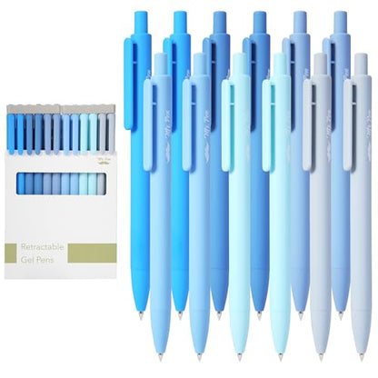 Mr. Pen- Retractable Gel Pens, 12 Pack, Black Ink, Sky Blue Barrel | Fine Point 0.5mm, Fast Dry, Smooth Writing, Cute Pens for Drawing, Writing Planner and School Supplies - color: Sky Blue Barrel, Black Ink, size: 12 Pack