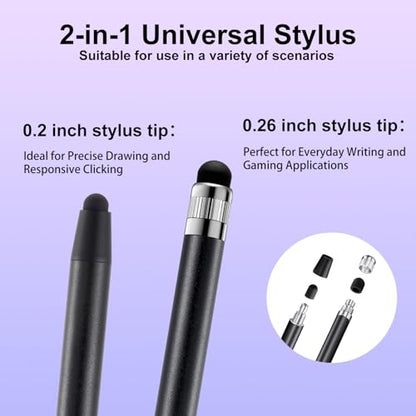 ChaoQ Stylus Pen for Touchscreen, 10pcs Stylus Pen for iPad iPhone Android | High Sensitivity and Precision, Suitable for iPad iPhone Android and All Touch Screens (Black//Purple) - color: 10 Black Purple