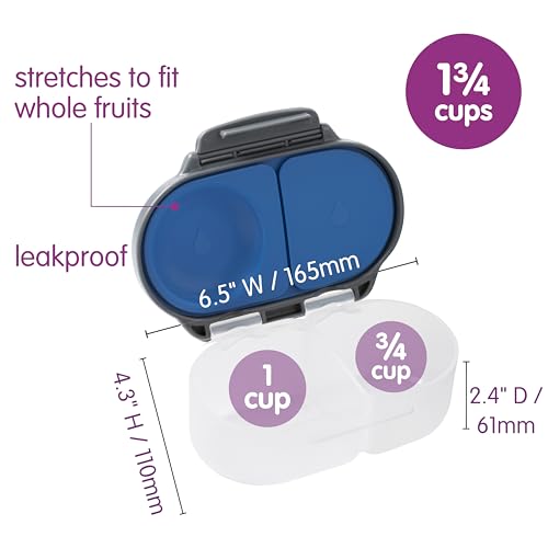 b.box Mini Lunch Box + Snack Containers for Kids 2-Pack - 4.25 + 1.75 Cups, Leakproof Bento Box for Kids, Lunch Containers for School, Dishwasher Safe, BPA Free, PFAS Free, Ages 3+ - Blue Slate - color: Blue Slate