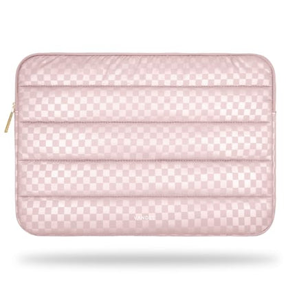 Vandel Puffy Laptop Sleeve Case, 13-14 inch Laptop Sleeve Bag Case 13.3 Inch, Compatible with MacBook Air/Pro 13/Pro 14/iPad Pro 12.9, HP Dell ASUS Computer Bag Cover, Checker Pink - color: c. Checker Pink