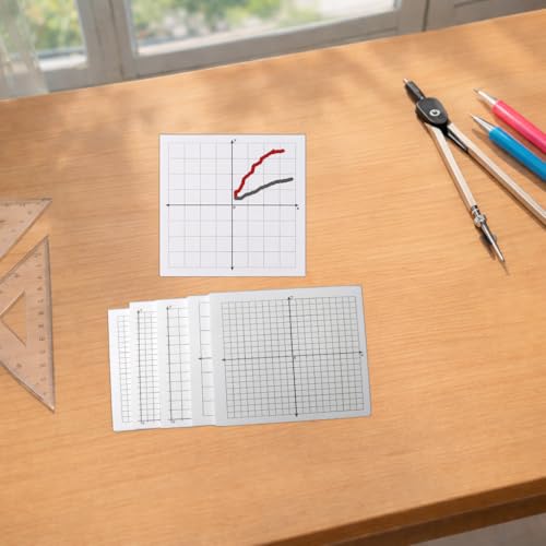 Graph Paper Sticky Notes - 6 Pads for Students, 3x3 Inch, Notepad with Math Quadrants and Grid Lines, Homeschooling Tools, Peels Off Cleanly, White