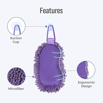 loukin Shag Dry Erase Eraser (3.4 Fl Oz Whiteboard Cleaner Included), Whiteboard Eraser with Suction Cup, Microfiber, Washable, for Classroom, Home and Office Use, Purple - size: Purple