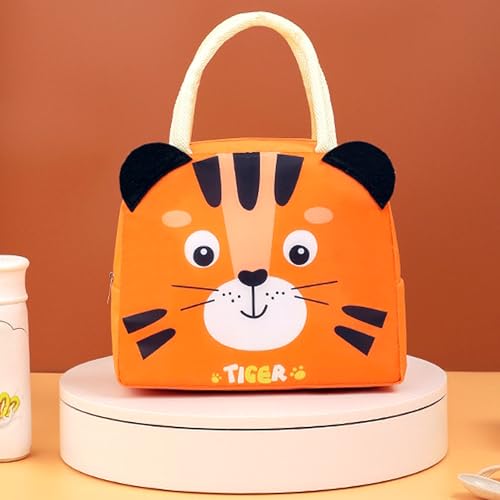 Lunch Bags Tote Cooler Bag Insulated Reusable Lunch Tote Bags Cartoon Portable Lunch Box Bag for Work Office Picnic Beach (Tiger) - color: Tiger