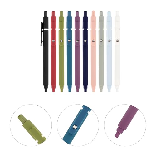 COHEALI 10pcs Quick Dry Gel Pens Retractable Black Ink Smooth Writing Fine Tip Plastic Pens for Students and Office Professionals Notetaking and School Supplies