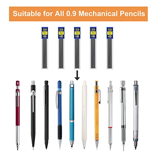 Morepack 720 Pieces 0.9 mm Lead Refills for Mechanical Pencils,0.9 mm HB, Smooth Break Resistant Mechanical Pencil Lead - style: 0.9 mm