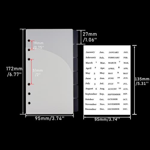 Mogoostry 12pcs A6 Binder Pocket 6Tabs Cash Envelopes with Label Sticker A6 Budget Sheets 2 Pockets Binder Divider Inserts Frosted Money Organizer - color: 12pcs Frosted Envelope