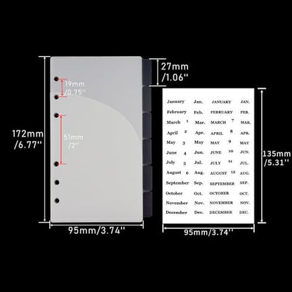 Mogoostry 12pcs A6 Binder Pocket 6Tabs Cash Envelopes with Label Sticker A6 Budget Sheets 2 Pockets Binder Divider Inserts Frosted Money Organizer - color: 12pcs Frosted Envelope