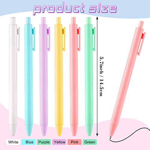 Yexiya 150 Pcs Retractable Gel Ink Pens Bulk Cute Pastel Gel Ink 0.5mm Fine Point Macaron Style Writing Cute Black Pens for Smooth Writing Journaling Taking Notes School Office Home
