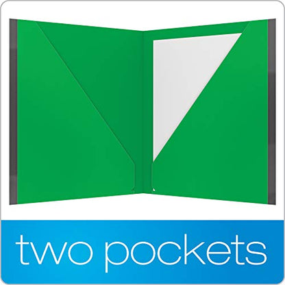 Oxford Two Pocket Folders, Plastic Folders with Reinforced Edges, Letter Size, Red, Blue, Green, Black, Purple, 5 Per Pack (89114) - size: 5 Count (Pack of 1), style: No Prongs