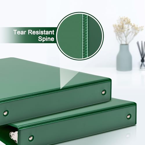 COMIX 3 Ring Binder 1.5 inch with Clear View Cover, 1.5" View Binder Holds 300 Sheets of US Letter Size Paper, 6 Pack (Green) - color: Green, size: 1.5 inch, style: 6-Pack