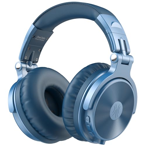 OneOdio Bluetooth Over Ear Headphones, 110 Hrs Wireless/Wired Stereo Sound Foldable Headsets with Deep Bass 50mm Neodymium Drivers for PC/Phone/Tablet - Studio Wireless Pro C, Sky Blue - color: Sky Blue