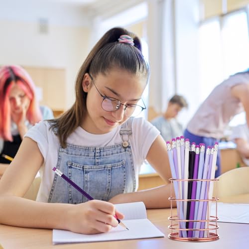 24 Pcs Round Pencils with Eraser 2 HB Cute Pencils Bulk for School Graphite Wood Color Unsharpened Pencil for Drawing Sketching Wedding School Teacher Supplies Student Reward - color: Purple