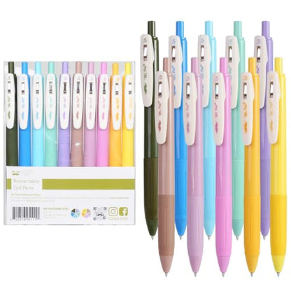 Mr. Pen- Retractable Gel Pens, 10 Pack, Light Vintage Ink | Fine Point 0.5 mm, Fast Dry, Smooth Writing, Cute Pens for Drawing, Writing Planner and School Supplies