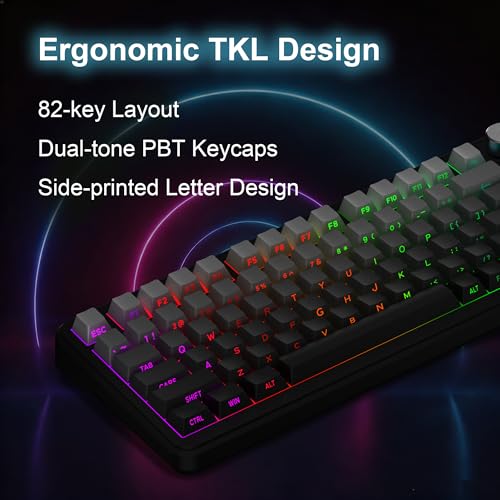 CORE V1 RGB Mechanical Keyboard, 82 Keys Tri-Mode Wireless - color: Volcanic Ash