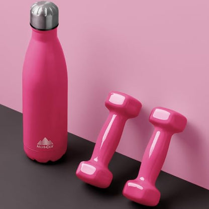 Mont-Clair Stainless Steel Water Bottle, Vacuum insulated - BPA Free, 12h Hot & 24h Cold Drinks, Metal Water Bottle 17 oz Leakproof, Ideal for Adult, Kids, Running - Berry Pink - color: Berry Pink, style: 17 Ounces