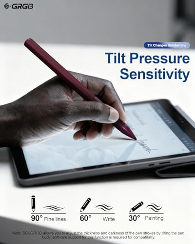Stylus Pen for Microsoft Surface Pro 12 11 10 9 8 7 6 5 | 4096 Tilt Pressure Palm Rejection Magnetic Attachment Rechargeable