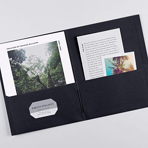 Avery Two Pocket Folders, Holds up to 40 Sheets, Business Card Slot, Case Pack of 125 Black Folders (47988) - style: 125 folders