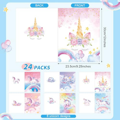 Kosiz 12 Pcs 9 x 12 Inch Girl Unicorn 2 Pocket Folders Cute Kawaii Take Home File Bulk Kid Student Homework Paper File Folder for School Classwork Office Home Classroom Teacher Business Party Supply - style: Unicorn