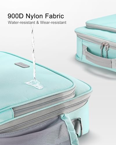 3 Inch 3-Ring Zipper Binder with Water Bottle Holder and Handle | Zip Up Binder with Shoulder Strap, 700 Sheet Capacity, Compatible with 13" MacBook/Tablet, for School, Office, Light Blue - color: Light Blue