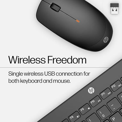 HP 230 Wireless Mouse and Keyboard Combo - 2.4GHz Wireless Connection - Long Battery Life - Durable & Low-Noise Design - Windows & Mac OS - Adjustable 1600 DPI - Numeric Keypad (18H24AA#ABA) - size: 1 Count (Pack of 1)