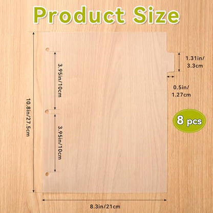 8 Tab White Binder Dividers, Plastic Binder Dividers for 3 Ring Binders, 8.3 x 11 Inch Index Divider for Binders, 3 Hole Punched Page Divider for Office School Notebooks - color: White