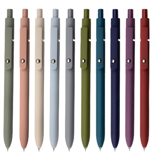 YOXMJDB Gel Pens, 10 Pcs 0.5mm Fine Point Smooth Writing Pens High-End Series Black Ink Pens for Journaling Note Taking, School Office Supplies for Women Men (10 Pcs Mixed colors) - color: 10 Pcs Mixed colors