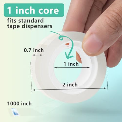 OWLKELA 4 Rolls Tape Refills, Clear | Transparent Glossy Tape, All-Purpose, Ideal for Office, Home and School - size: 4 Pcs