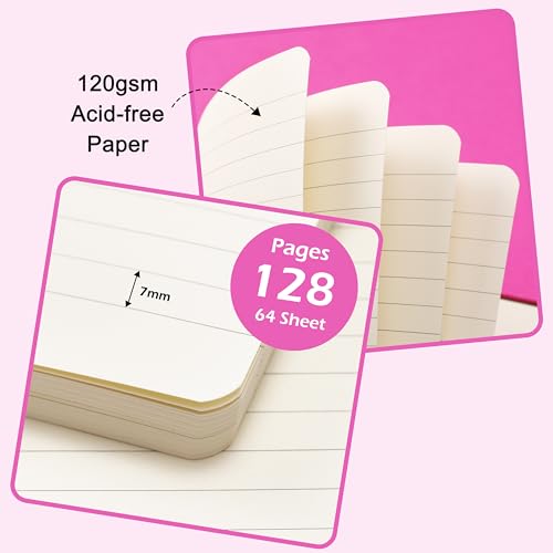Ruled Notebook/Journal - Classic Lined Journal/Notebook, 5.3'' x 8.26'', Hardcover with Thick Paper, Banded + Pen Holder +Inner Pocket - Raspberry - color: Raspberry, size: Ruled